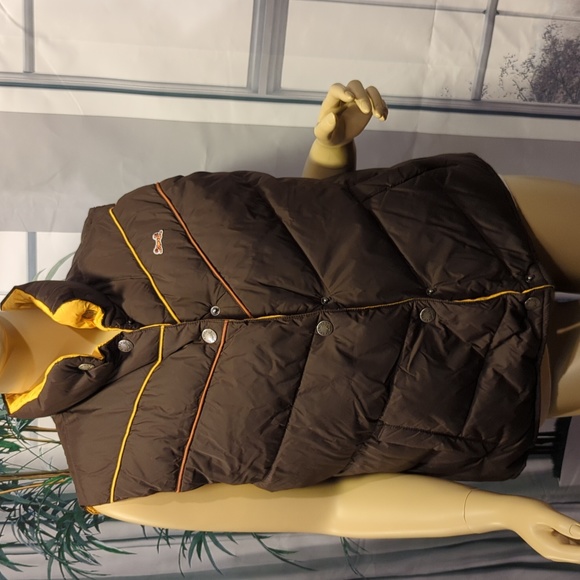 Le Tigre 80s Vintage Style Reversible Down/Feather filled Puffer Vest - Picture 2 of 12